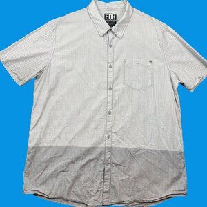 Fox Head Mens Button-Up Short Sleeve Shirt Gray Checkered Size XXL Casual Wear